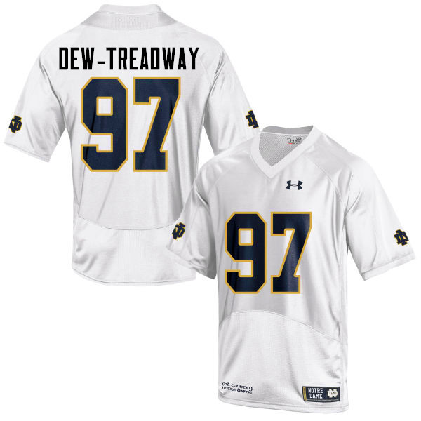 Men's NCAA Notre Dame Fighting Irish #97 Micah Dew-Treadway Stitched College Under Armour Authentic White Football Jersey FU10R05BF